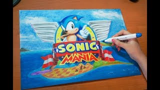 Speed Drawing Sonic Mania [upl. by Linsk886]