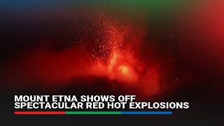 Mount Etna shows off spectacular red hot explosions [upl. by Sesmar]