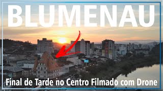 Final de Tarde no Centro de Blumenau Filmado com Drone em 4K [upl. by Lenod887]