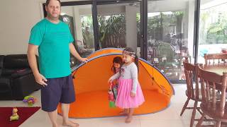 Sun Shelter Pop Up and How to Fold It Down Aldi [upl. by Zebulen]