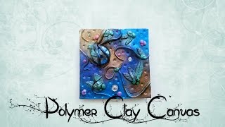 How To Make Pretty Polymer Clay Canvas Tutorial [upl. by Alekin445]