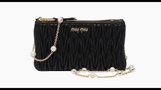 MIUMIU Matelassé nappa leather mini bag 5BP073 2F3M F0002 V WOO [upl. by Eneleahs]