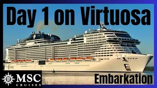 4 Nights onboard MSC Virtuosa Day 1 Embarkation amp Yacht Club [upl. by Ydnal952]