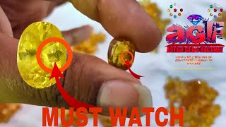 What Is INCLUSION In Yellow Sapphire PUKHRAJ INCLUSION Video credit Siva prakash vizaq branch [upl. by Atilek]