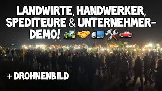 MITTELSTAND amp BAUERNPROTEST 🚜🤝🚛🚗🛠 Handwerk Bauern Spediteure LKW Demo ❗️ Tolle BILDER  Drohnenbild [upl. by Abdul13]