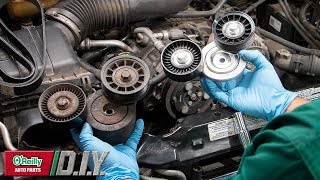 How To Check amp Change Your Vehicles Serpentine Belt Tensioner amp Idler Pulley [upl. by Ardeahp]