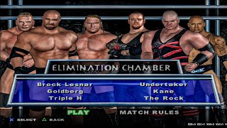 Elimination chamber match  Brock Lesnar vs goldberg vs Undertaker vs triple H vs kane vs the rock [upl. by Inez]