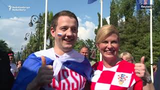 Croatian President Arrives In Sochi To Attend CroatiaRussia World Cup Quarterfinal [upl. by Ykvir504]