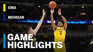 Highlights Wolverines Advance to Semis  Iowa vs Michigan  2019 B1G Tournament [upl. by Behlke208]