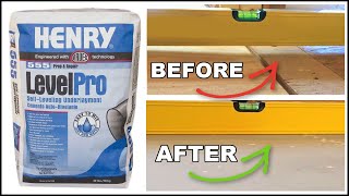 How We Leveled Our Floors  Henry 555 Self Leveling  How to Use Liquid Leveler on Plywood [upl. by Lilyan895]