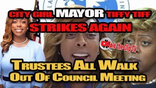 CITY GIRL MAYOR quotTIFFANY HENYARDquot Strikes AGAIN Trustees All Walk Out Of Council Meeting LIVE [upl. by Airamak]