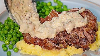 Ultimate Pork Steak Creamy Mustard Mushroom Sauce – Sous Vide [upl. by Kirk]