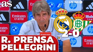 PELLEGRINI rueda de prensa COMPLETA  REAL MADRID 2 BETIS 0 [upl. by Anaugahs]