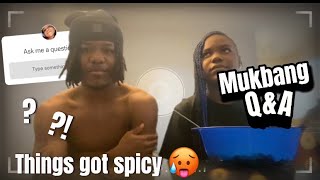 Mukbang QampA with elitetrayso things got spicy [upl. by Mharg]