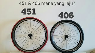 perbezaan wheelset 20quot 406 dan 451 wheelset foldingbike 451 406 tips vlog33 seli sepedalipat [upl. by Nosyk]