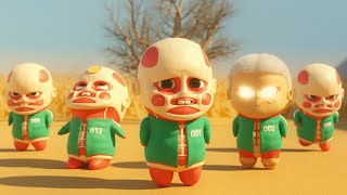 Chibi Titans  Squid Game  Attack On Titan Animation [upl. by Beata]