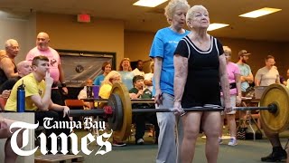 Look at grandma’s guns At 97 she flexes her muscle at Tampa Bay competition [upl. by Annej]