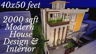 40X50 Feet  2000 Sqft House Design with Interior  ID033 [upl. by Denni]