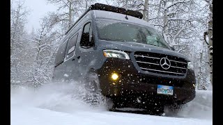 2020 Revel in the SNOWY Rocky Mountains  Winnebago Sprinter 4x4 Van Life [upl. by Nnawaj]