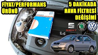 EVDE KENDİN DEĞİŞTİR  HAVA FİLTRESİ DEĞİŞİMİ  AIR FILTER REPLACEMENT  SKODA FABİA [upl. by Arie]