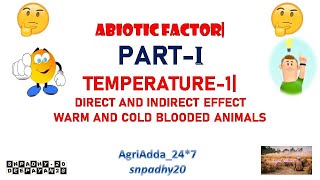 Abiotic Factor  Part 1 Temperature 1 [upl. by Dredi]