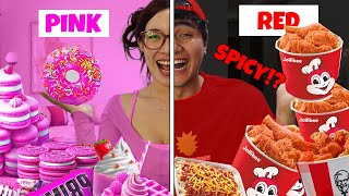 TIKTOK Eating Only ONE Color Food for 24 Hours TAGALOG [upl. by Sholem]