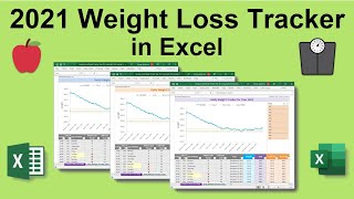 Excel Daily Weight Loss Tracker Spreadsheet to track Weight Loss or Weight Gain Goals for Year 2021🍎 [upl. by Odoric648]