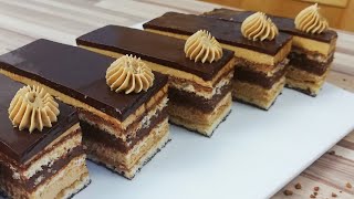 A classic OPERA CAKE Recipe  How to make Opera Torte  Almond Joconde Coffee French Buttercream [upl. by Ekal]