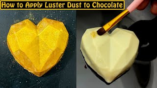 How to Apply Luster Dust to Chocolate  Edible Gold Luster Dust  Edible Gold Paint for Chocolate [upl. by Sineray]