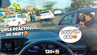 Drifting in front of girls react 😮 verna k saath Race I20 vs verna 🥵  She loves my car😇 [upl. by Hollington]