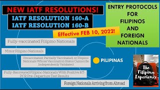 NEW IATF RESOLUTIONS Entry Protocols For Filipinos and Foreign Nationals EFFECTIVE FEB 10 2022 [upl. by Gambrell]