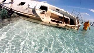 quotCKflyerquot Explores Abandoned Sailboat at Andros Island in HD [upl. by Niffirg263]