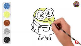 Learn to Color a Minion Minion Coloring amp Drawing For Kids and Toddlers [upl. by Flavius]