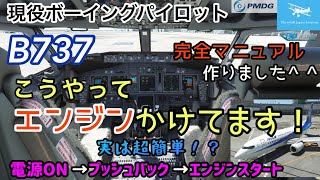 【実は超簡単！B737エンジンスタート手順】現役ボーイングパイロットが電源ON～プッシュバック～エンジンスタートまで解説しながら手順します！PMDG B737完全マニュアル1【MSFS2020】 [upl. by Ailimaj]