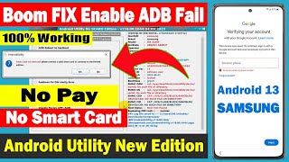 Samsung FRP Enable ADB not working  Samsung frp bypass 2023 adb enable failed  No SCard Edition [upl. by Auhsej]