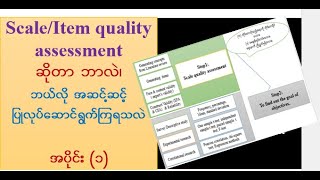 Research Methodology51 ScaleItem quality assessment ဆိုတာဘာလဲ အပိုင်း၁ [upl. by Thompson]