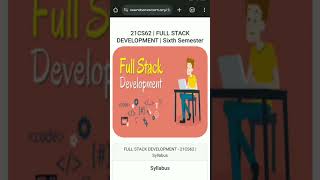 VTU Full Stack Development 21CS62 [upl. by Eyde563]