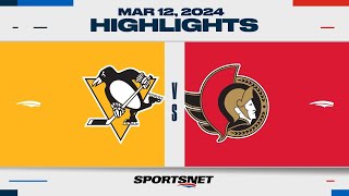 NHL Highlights  Penguins vs Senators  March 12 2024 [upl. by Dusen]