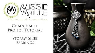 Chain Maille Tutorial  Stormy Skies Earrings [upl. by Pelagi]