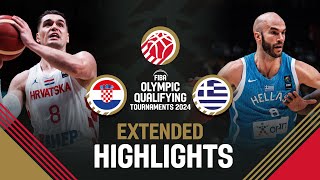 Final Croatia 🇭🇷 vs Greece 🇬🇷  Extended Highlights  FIBA OQT 2024 Greece [upl. by Christiano]