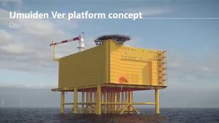 Artists impression van een 2GW offshore converter platform voor IJmuiden Ver [upl. by Aliam]