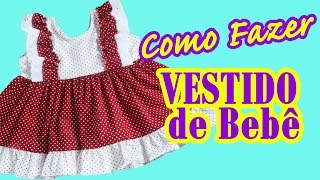 🌸 molde grátis Como Fazer Vestido para BebêInfantil PassoaPasso [upl. by Nerfe498]