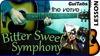 How to play BITTER SWEET SYMPHONY 🎼🍋  The Verve  GUITAR Lesson 🎸  GuiTabs N°137 [upl. by Garbe37]