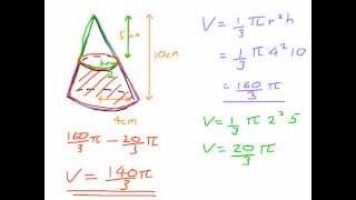 How to find the volume of a Frustum  from a cone [upl. by Ase]