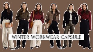 Winter Workwear Capsule Wardrobe  Smart Casual Office Outfits [upl. by Kennett946]