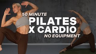 50 MIN FULL BODY PILATES X CARDIO WORKOUT  No Equipment  Feel Strong and Balanced  Core [upl. by Fanestil72]