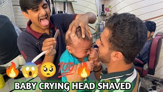 Forced crying Girl Head shaved vlog Head shaved by Indian local barber 😱😨🧑🏾‍🦲👩🏻‍🦲👩🏻‍🦲👨‍🦲 [upl. by Lampert365]