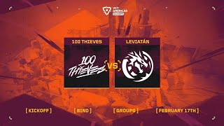 100 Thieves vs Leviatán  VCT Americas Kickoff  Group Stage D2  Map 1 [upl. by Aihsein]