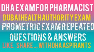 DHA EXAM FOR PHARMACIST MCQS FOR DHA LATEST DHA EXAM QUESTIONS PROMETRIC EXAM QUESTIONS FOR DHA [upl. by Streetman]