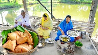 আজ আমি আর বোন আলু ফুলকপি দিয়ে গরম গরম খাস্তা সিঙ্গারা বানালাম খেয়ে সবাই খুশি  samosa recipe [upl. by Lesser]